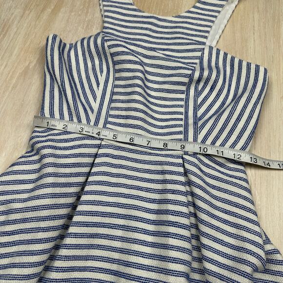 BCBGeneration Blue & White Tweed Striped Sleeveless Nautical Casual Mini Dress 2 - Picture 15 of 16